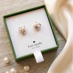 NWT kate spade Pearl Caviar Cluster Stud Earrings - Cream Mult KL707